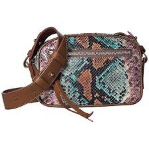 ALL SAINTS Snakeskin Crossbody Bag Bum Bag Waist Bag Green Blue Brown EUC